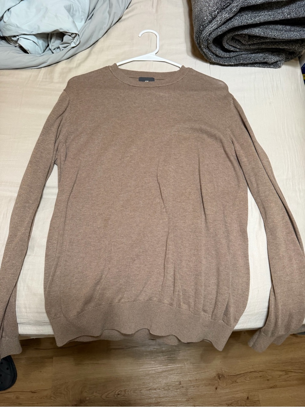 H&M Men's Crewneck Sweater in Light Brown Tan